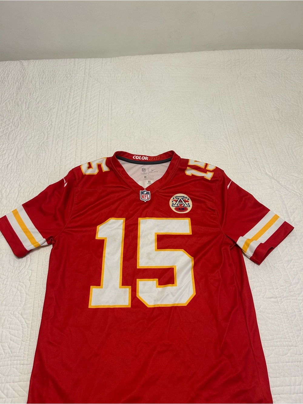 Chiefs Patrick Mahomes NFL Red and Gold Color Rush Jersey